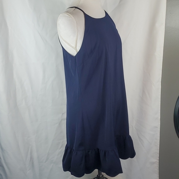 NAVY SUGARLIPS HALTER NECKLINE SHIFT DRESS SIZE MEDIUM - Picture 8 of 11